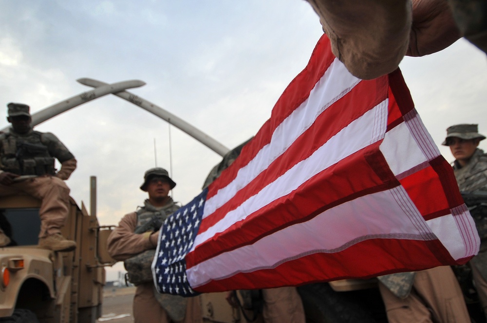 U.S. Air Force Walking Patrol in Baghdad