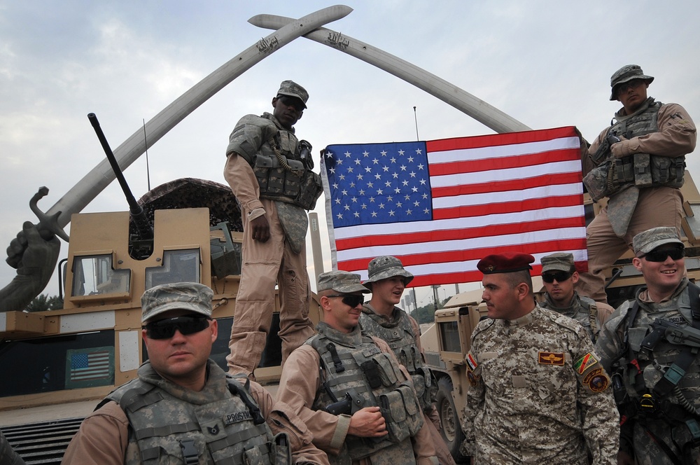 U.S. Air Force Walking Patrol in Baghdad