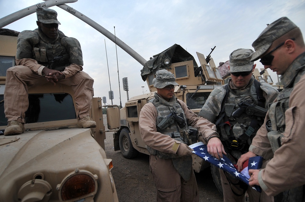 U.S. Air Force Walking Patrol in Baghdad