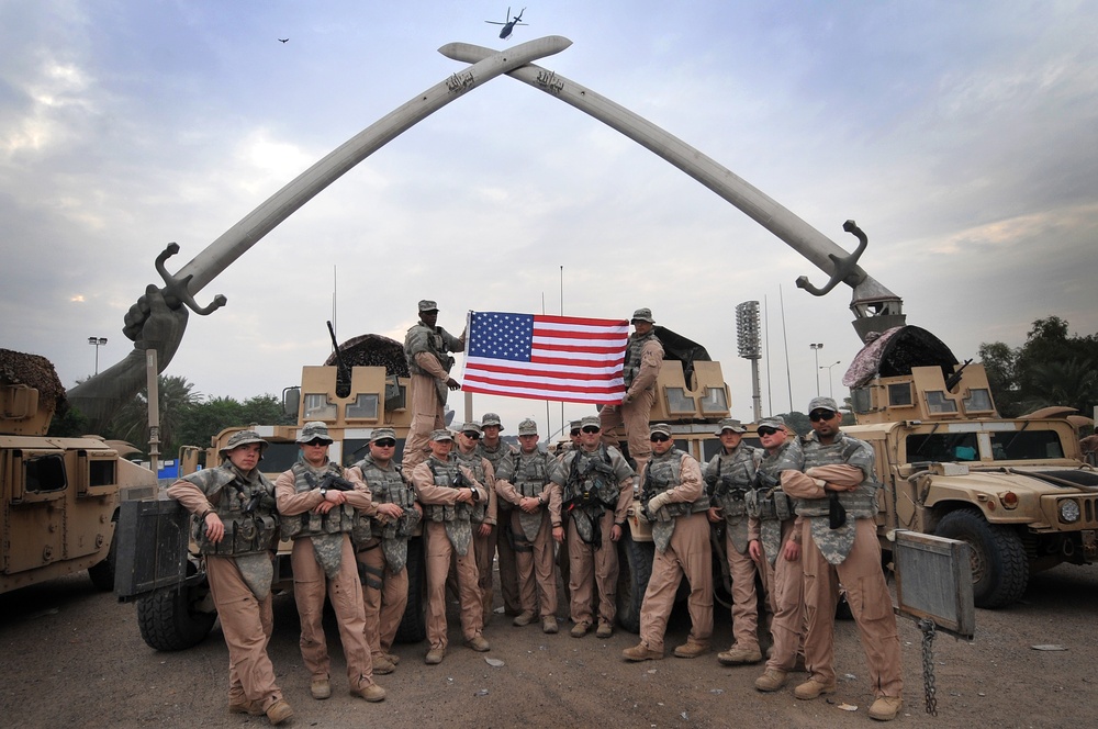 U.S. Air Force Walking Patrol in Baghdad