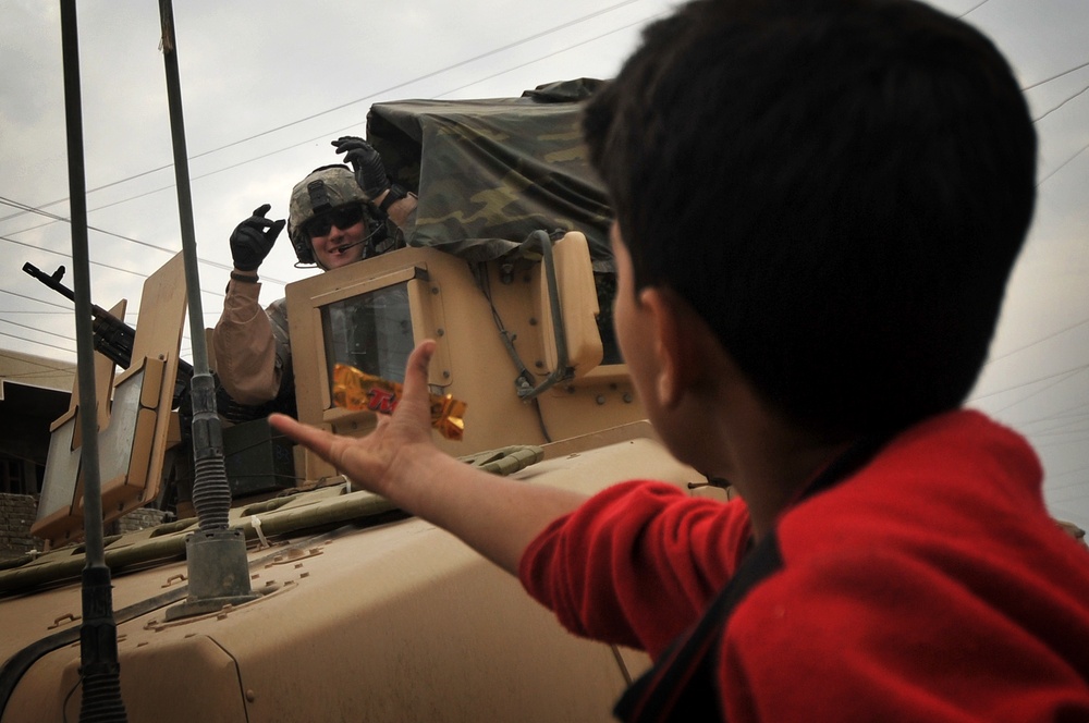 U.S. Air Force Walking Patrol in Baghdad