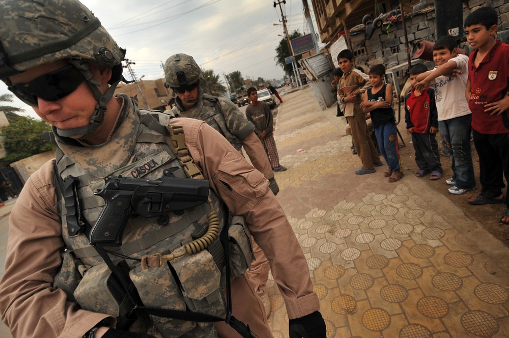 U.S. Air Force Walking Patrol in Baghdad