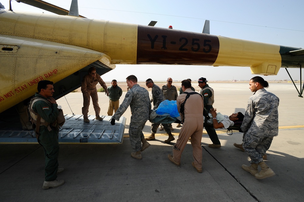 Iraqi Air Force Carries Wounded Warrior on Aeromedical Evacuation Mission