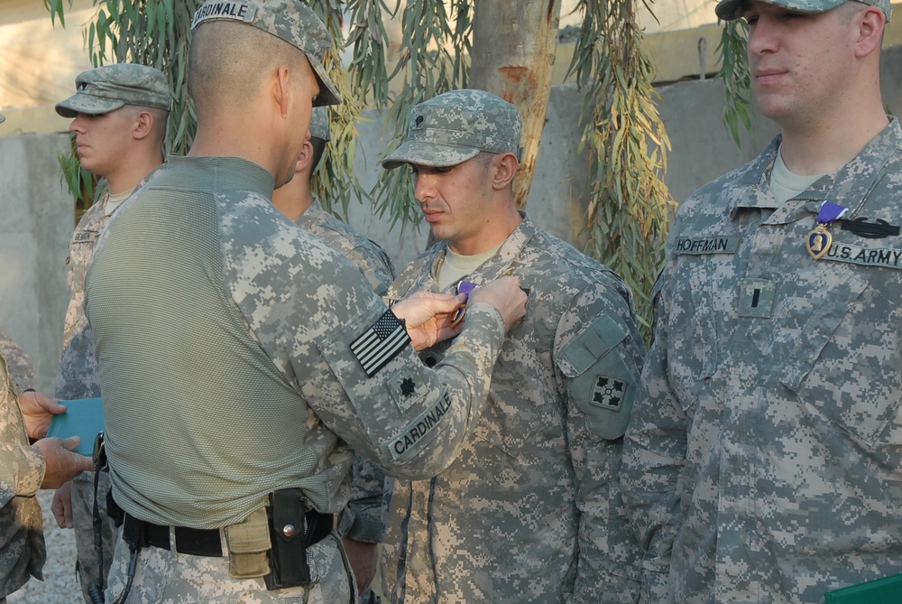 2nd Combined Arms Battalion, 8th Infantry Regiment Soldiers receive Purple Hearts