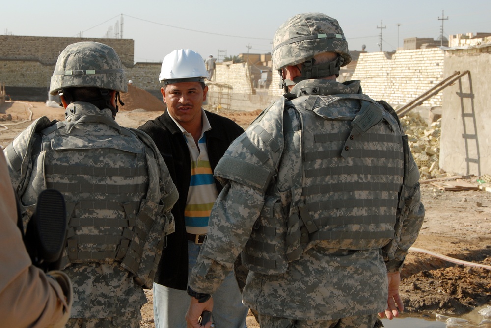 Army Corps of Engineers visits construction sites