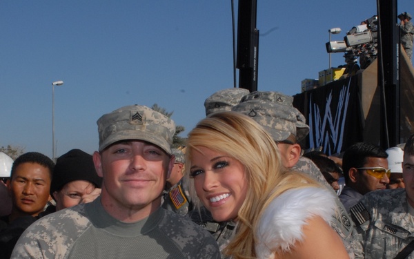 Multi-National Division-Center Soldier runs into WWE Diva he tried to recruit