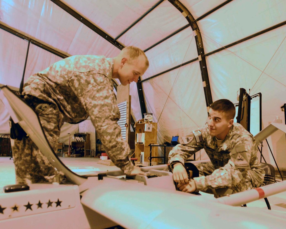 Iron Brigade Soldiers provide overhead view of mission