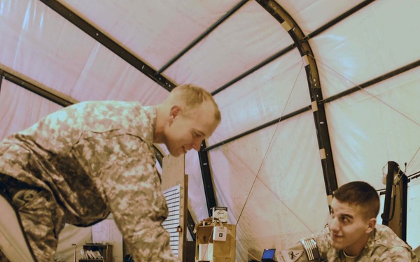 Iron Brigade Soldiers provide overhead view of mission