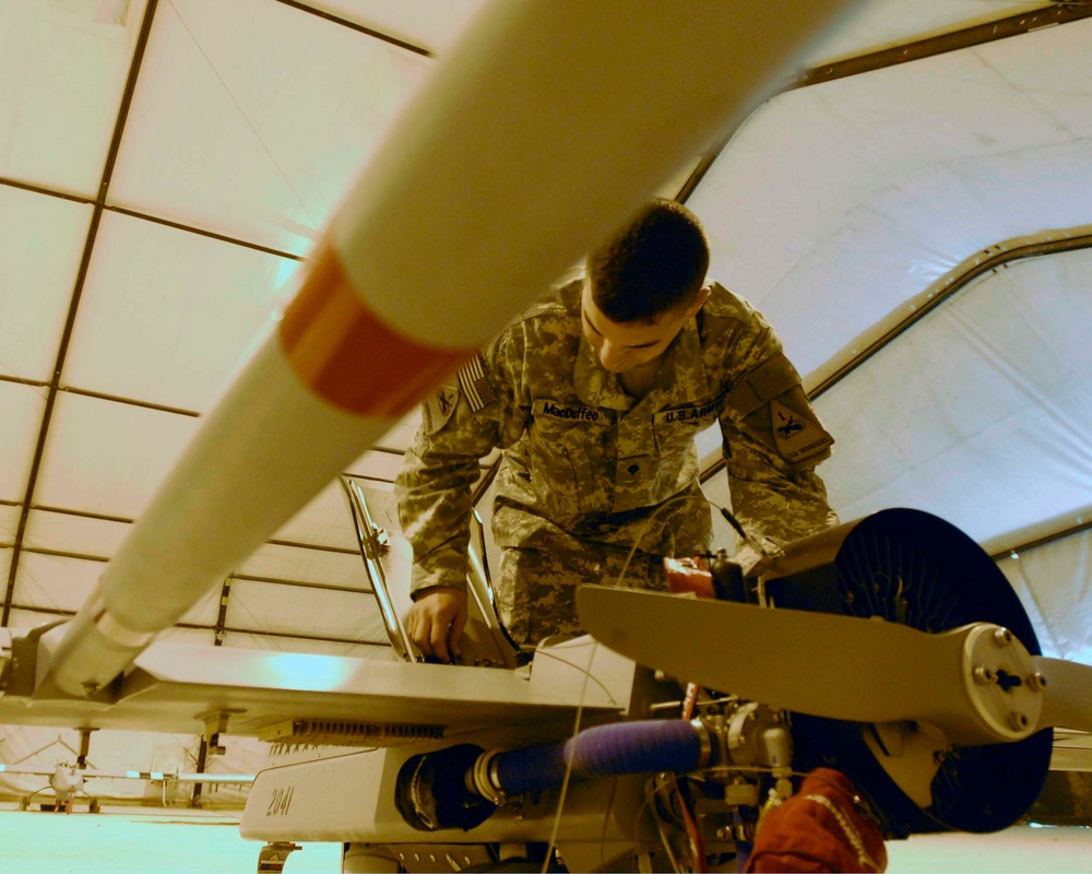 Iron Brigade Soldiers provide overhead view of mission