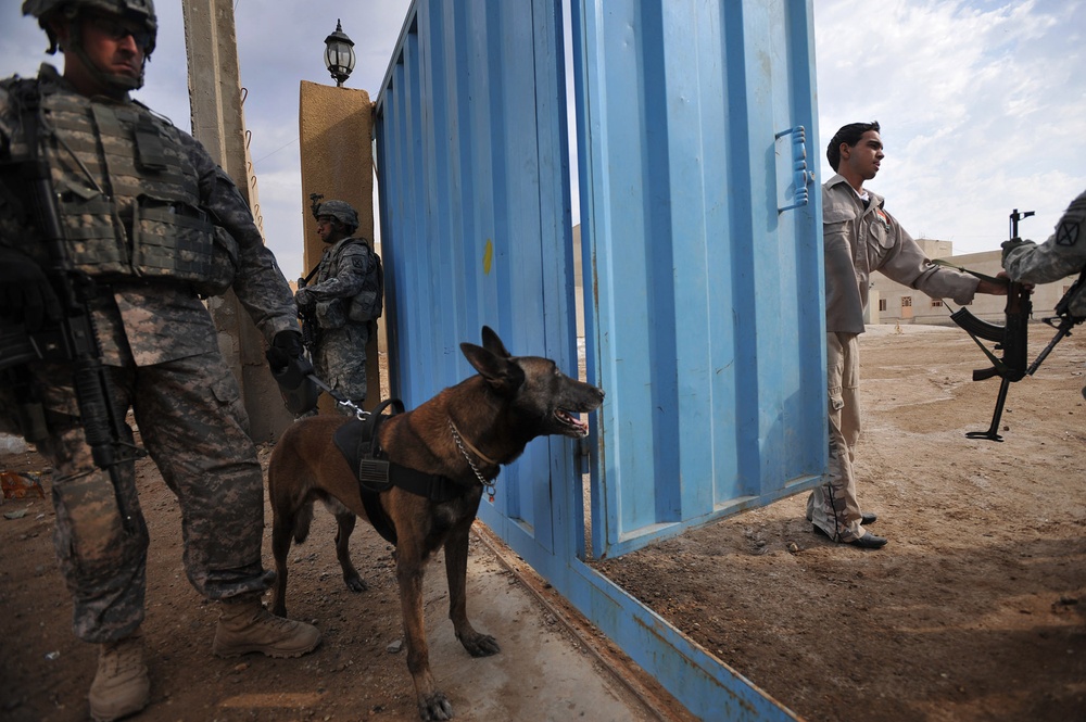 Raider Dog Team conducts combined patrol with Soldiers, National Polices