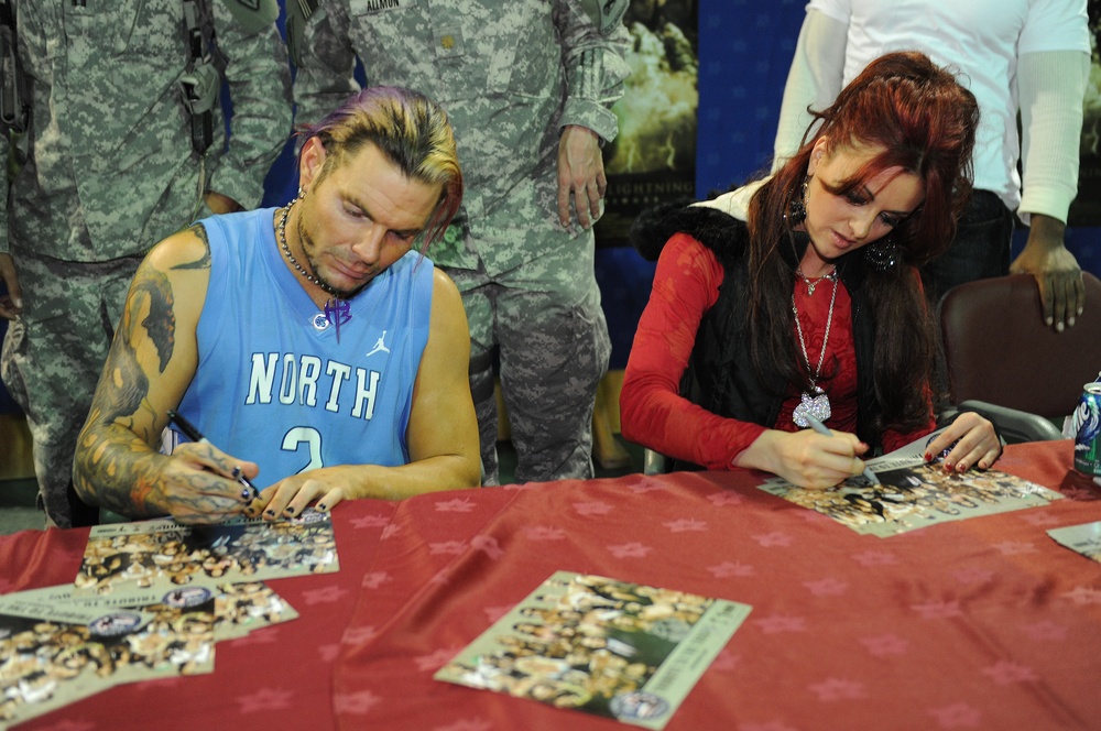 WWE stars visit Soldiers at Contigency Operating Base Speicher