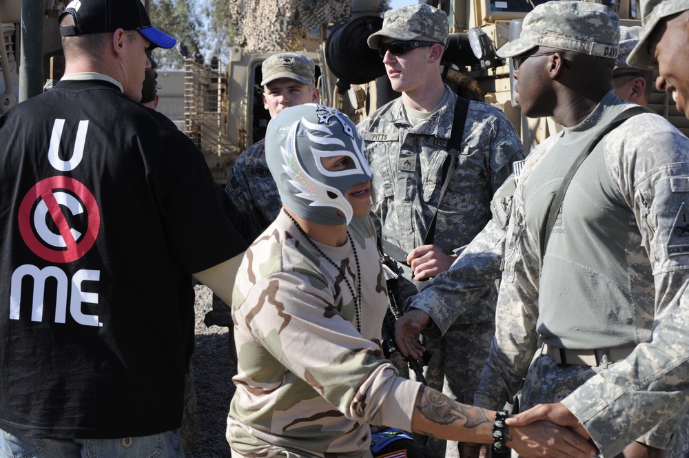 WWE Stars visit Soldiers at Forward Operating Base War Eagle
