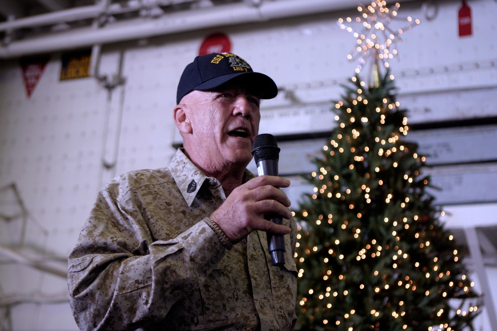 Marine Corps icon visits USS Iwo Jima