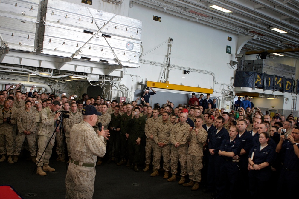 Marine Corps Icon Visits USS Iwo Jima