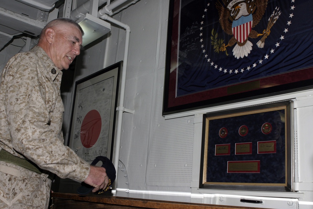 Marine Corps Icon Visits USS Iwo Jima