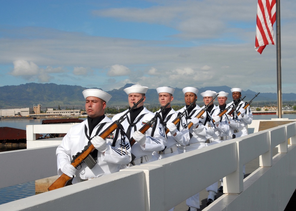 Interment ceremony at USS Utah Memorial