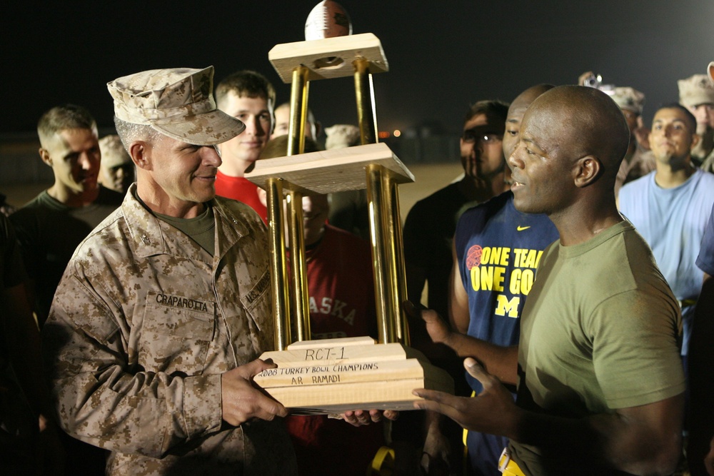 Regimental Combat Team 1, Team 2 takes Turkey Bowl at Camp Ramadi