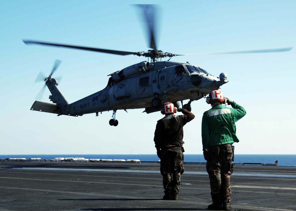 Work aboard the USS Theodore Roosevelt