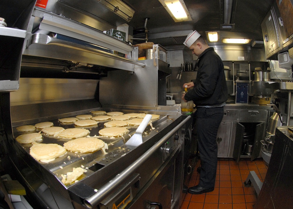 Flipping the flapjacks aboard the USS Albany