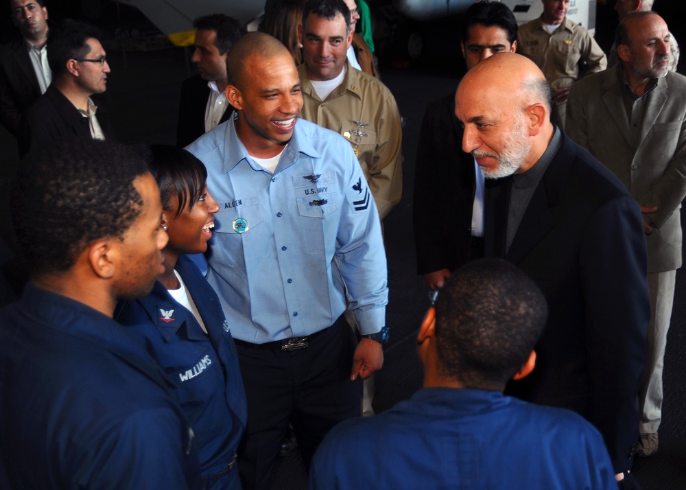 President of Afghanistan Visits USS Theodore Roosevelt