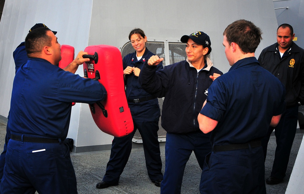 Martial arts training aboard the USS New Orleans