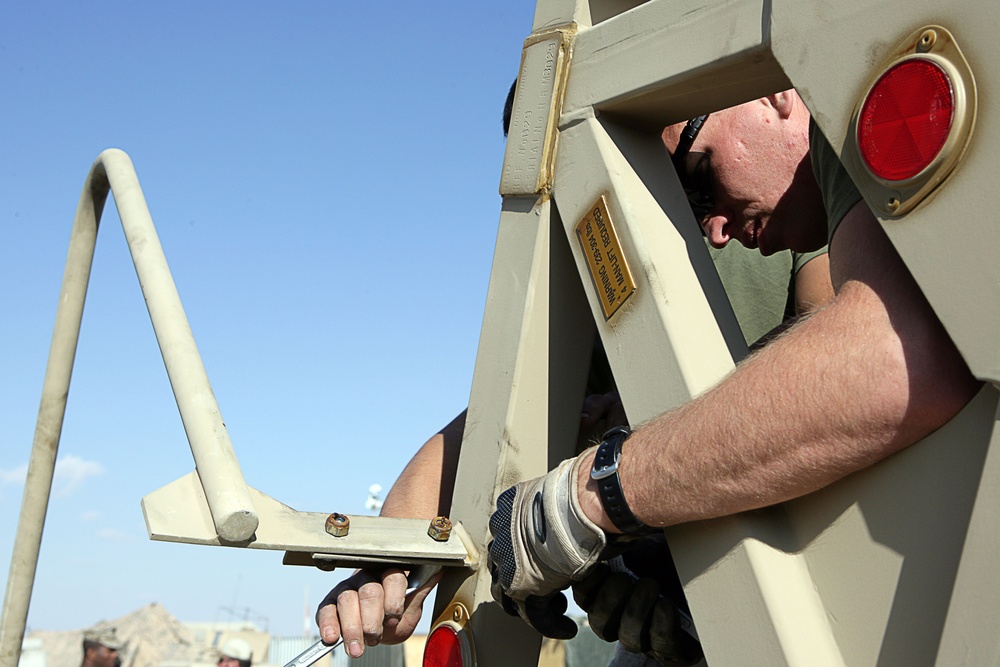 Working on tactical support vehicles