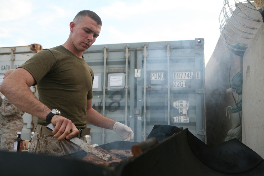 Barbecue a morale booster for Marines in Iraq