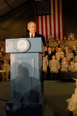 Bush visits troops in eastern Afghanistan