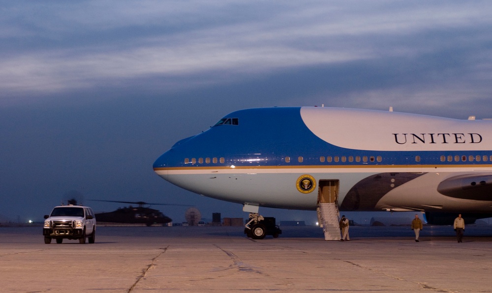 President Bush Visits Bagram Air Field