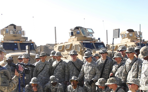 Multi-National Division-Baghdad Soldiers send Season's Greetings back to families
