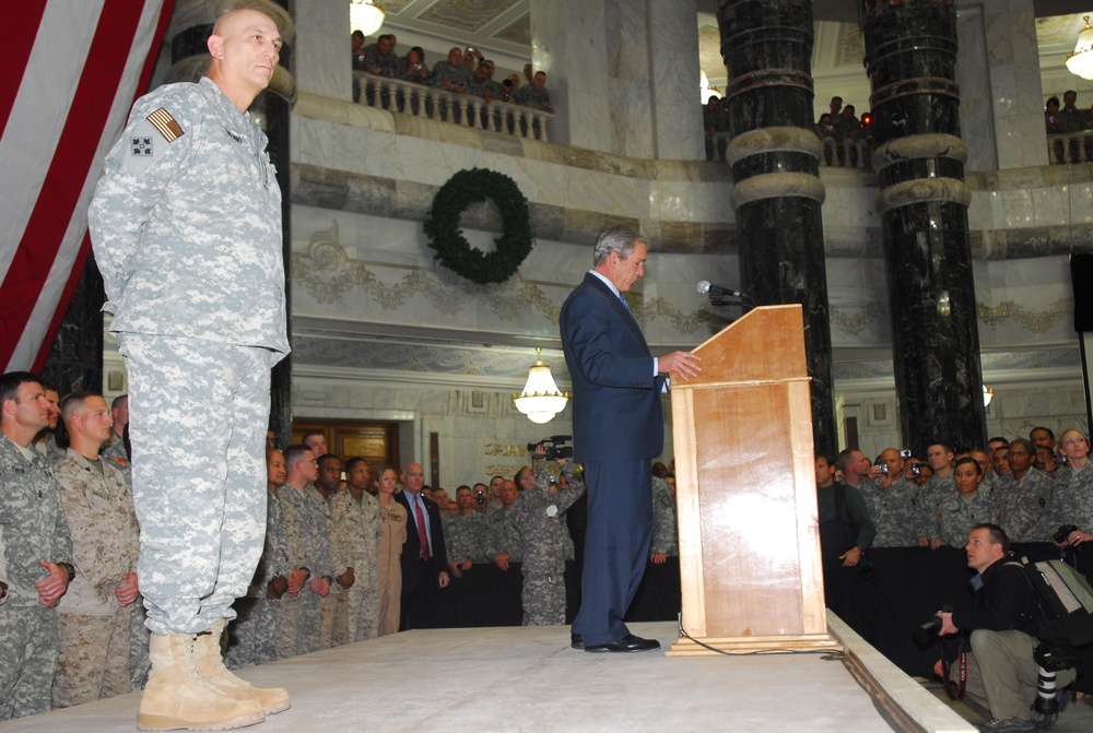 President Bush Visits Troops in Iraq