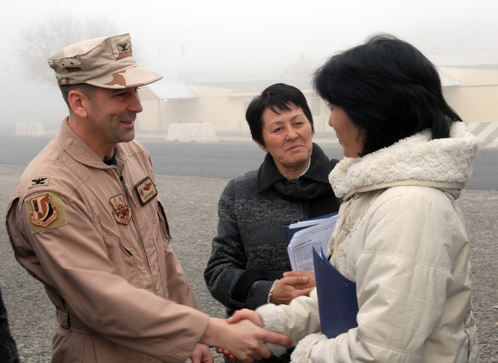 Members of Kyrgyzstan's Parliament Visit Manas Air Base