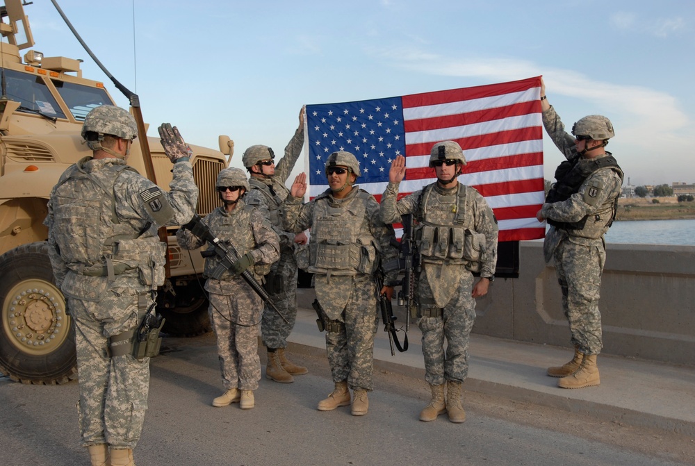 Friends make reenlistment memorable