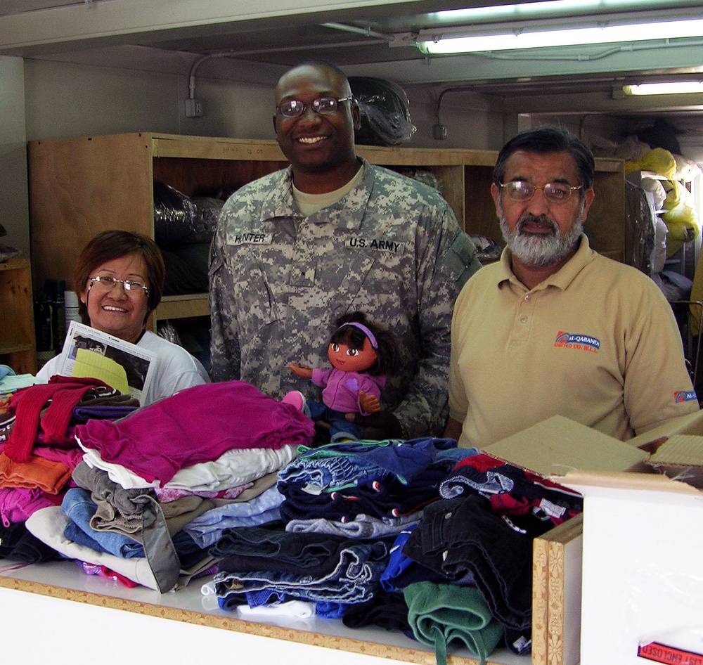 Soldier in Kuwait gives to those in need