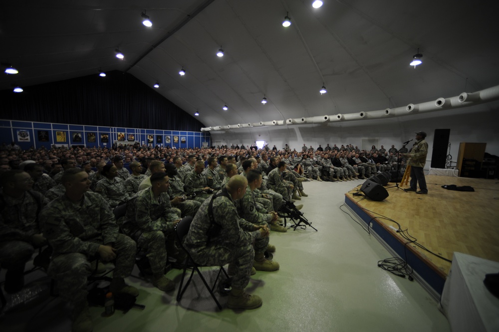 United Services Organizations show at Forward Operating Base Marez