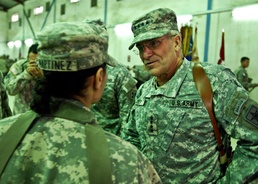 Casey visits aviation Soldiers, presents awards, reenlists 50 'Iron Eagle' Soldiers