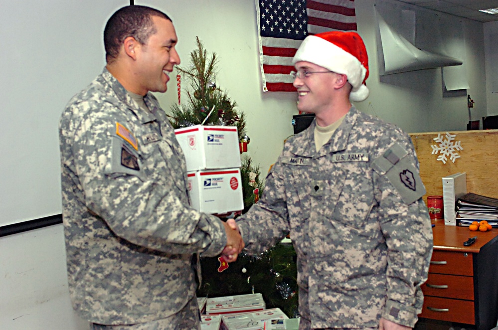 Gift boxes on Christmas