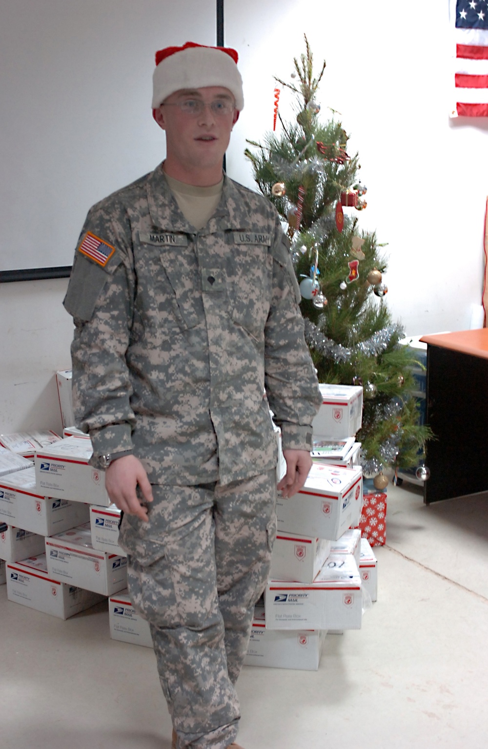 Gift boxes on Christmas