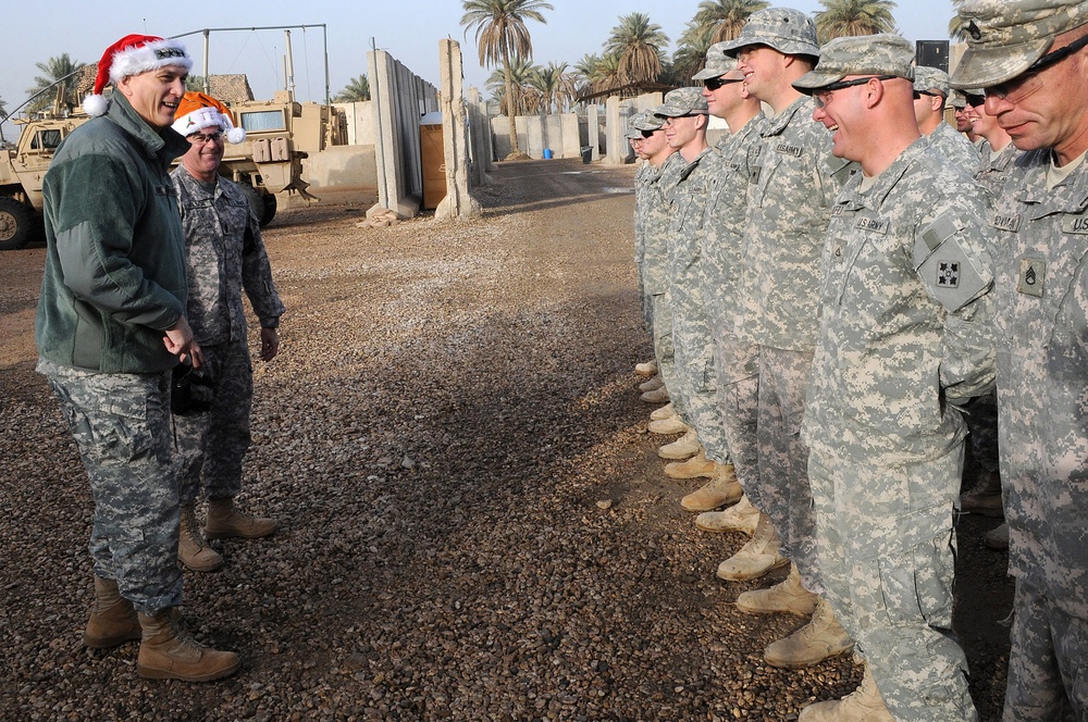 Multi-National Forces - Iraq Command Group visits troops Christmas Day