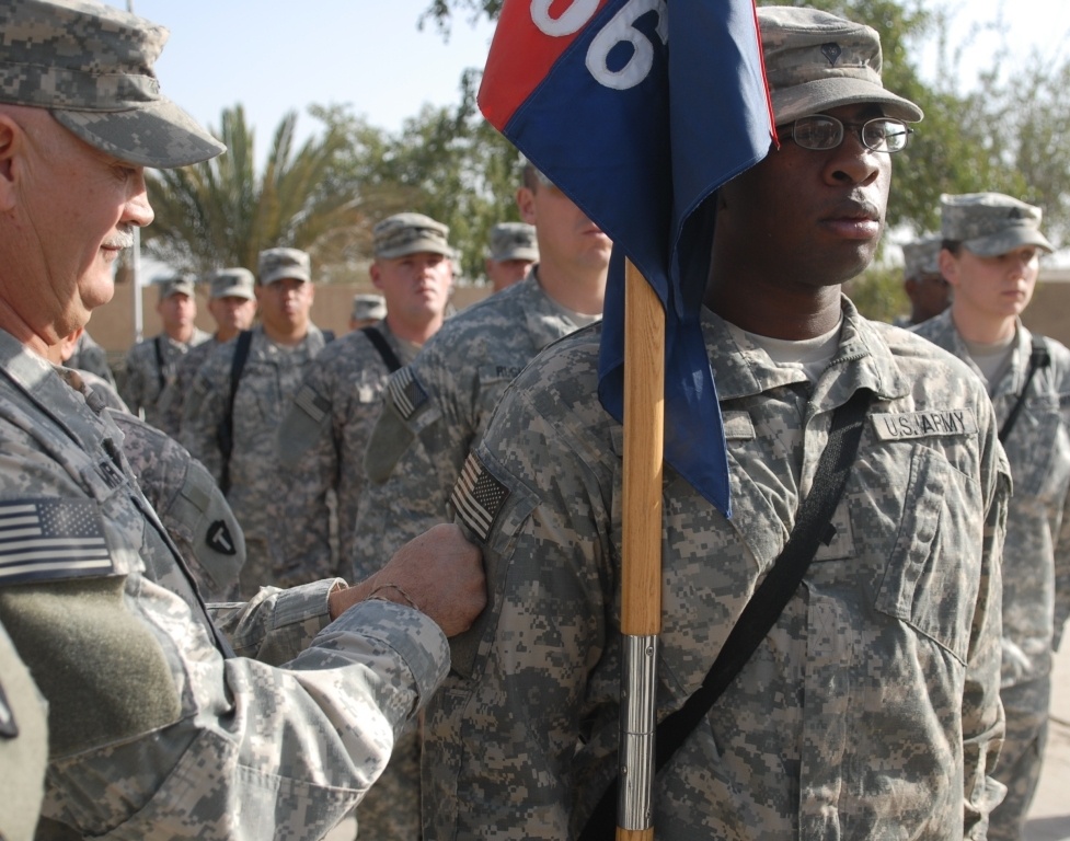 Texas Guardsmen presented Combat 'T' Patch