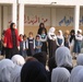 Soldiers provide assistance to girls of al-Nahareen school