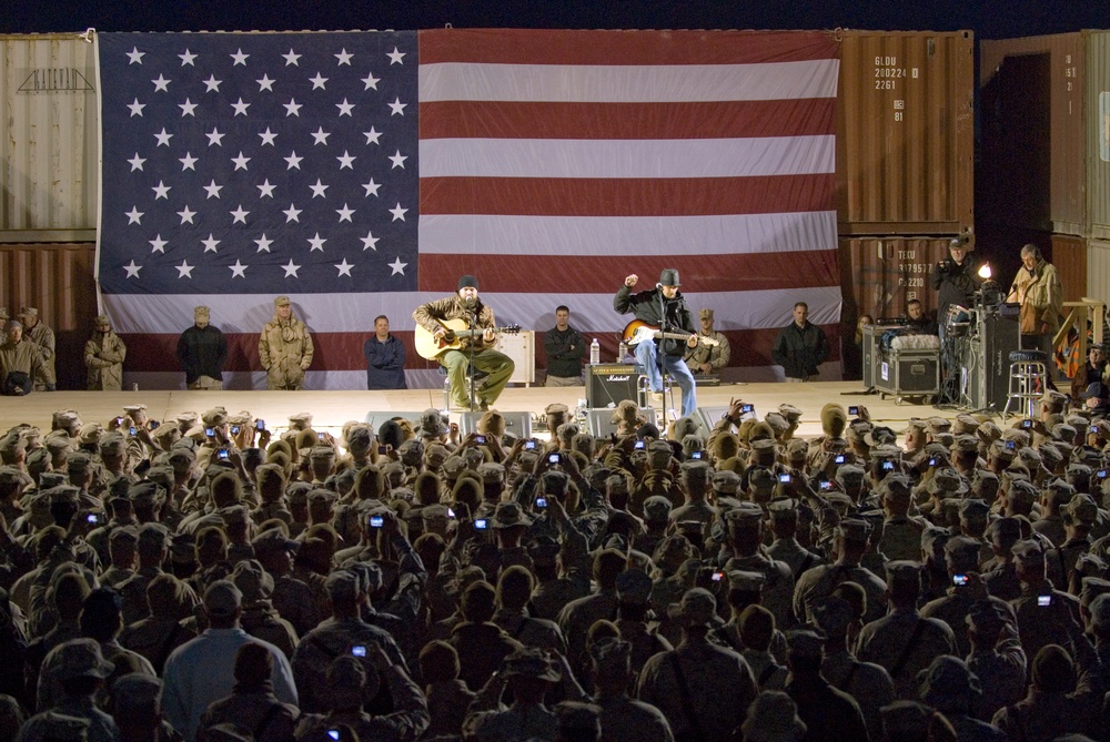 USO, Kid Rock Entertain Al Asad