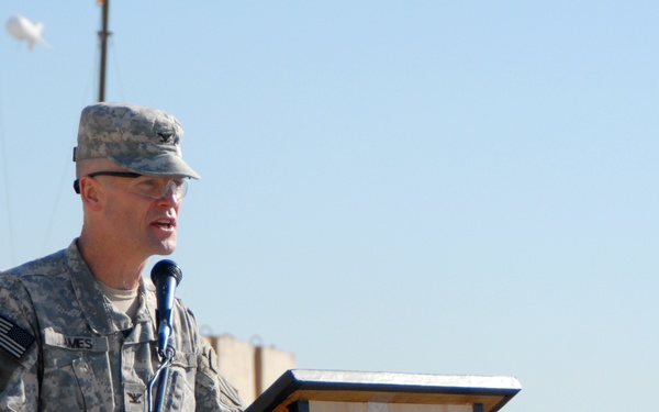 Transfer of authority ceremony at Forward Operating Base Kalsu