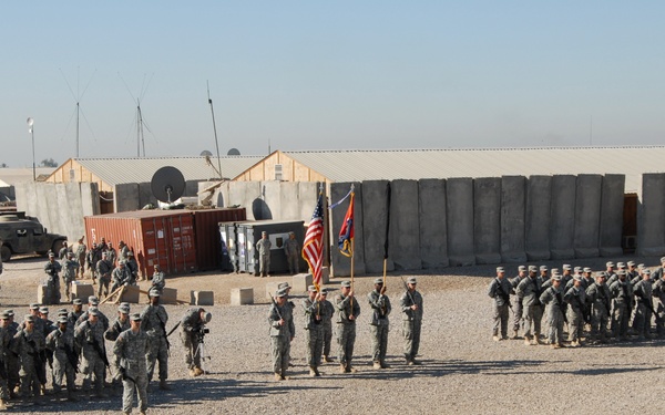 Transfer of authority ceremony at Forward Operating Base Kalsu