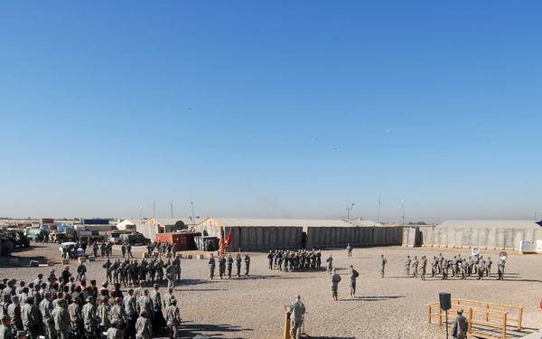 Transfer of authority ceremony at Forward Operating Base Kalsu