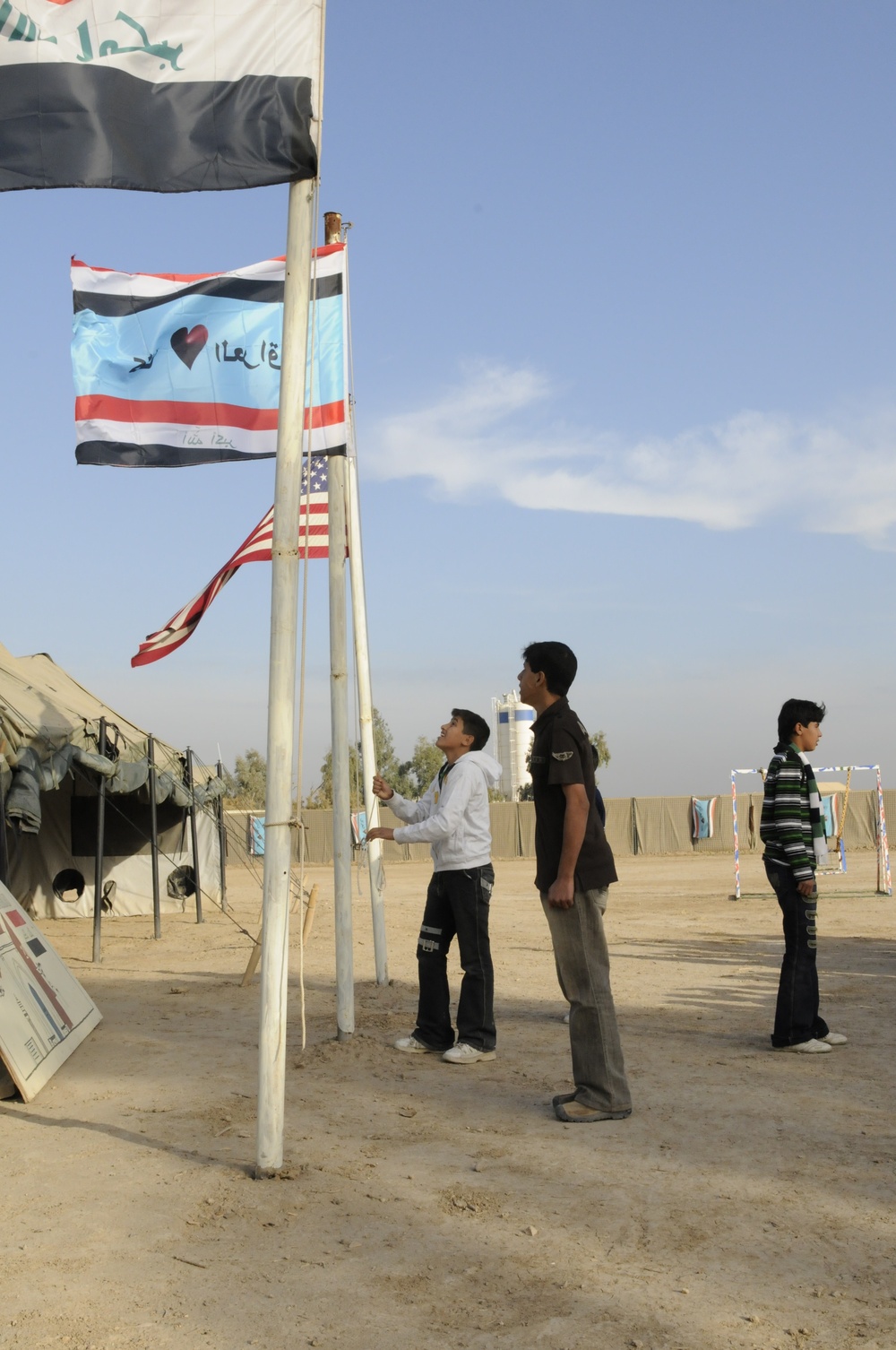 Iraqi Boy Scouts and Girl Guides at Camp Liberty Iraq