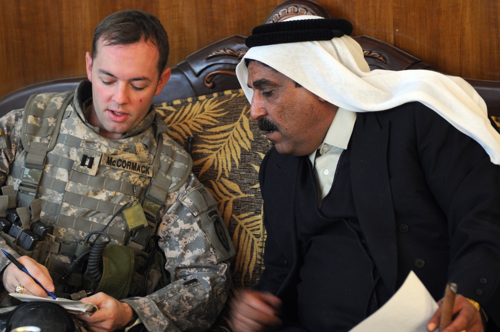 Meeting the Shieks in Al Butoma, Iraq
