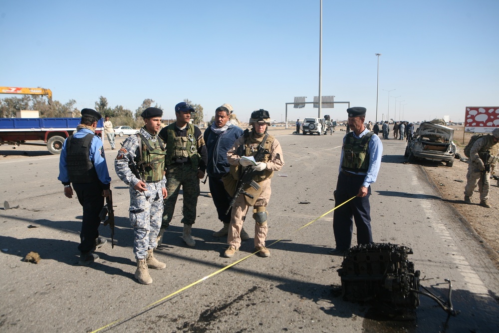 Iraqi police respond to Fallujah attack