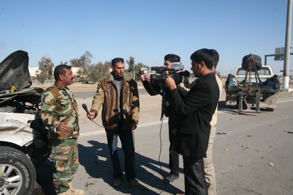 Iraqi police respond to Fallujah attack