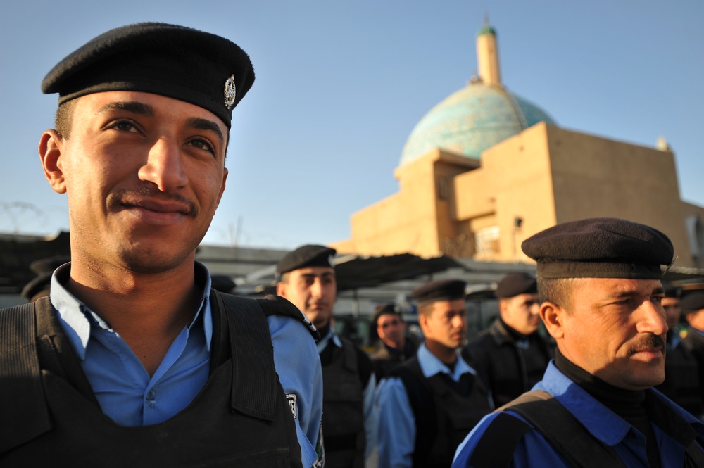 Iraqi police patrol Sadiah